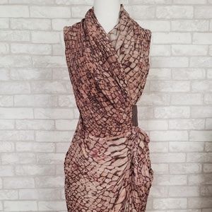 All Saints Silk Asymmetrical Snakeskin Dress - SZ6
